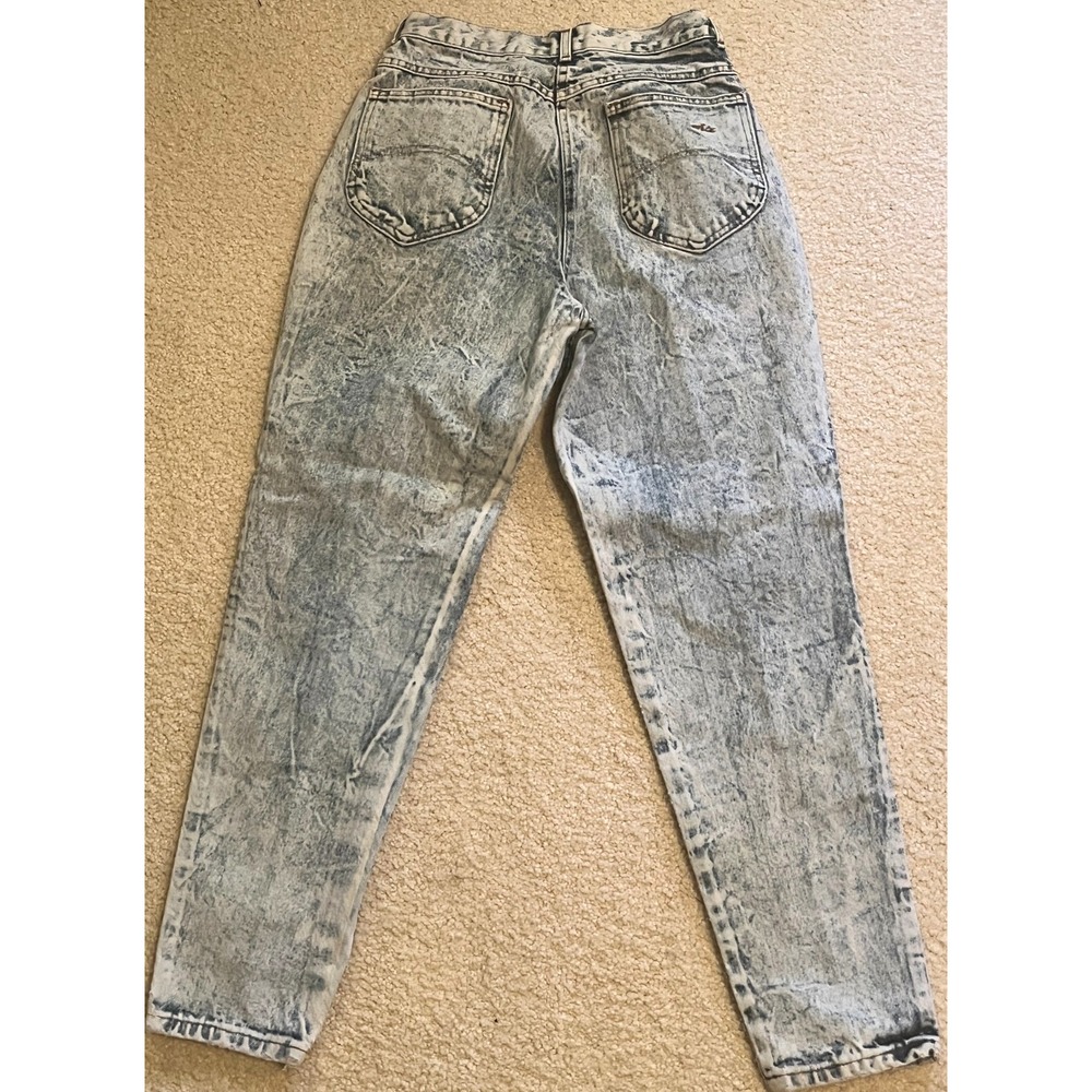 Vintage Chic High Waist Tapered Stone Washed Denim Jeans Women 10 - 26x28 USA